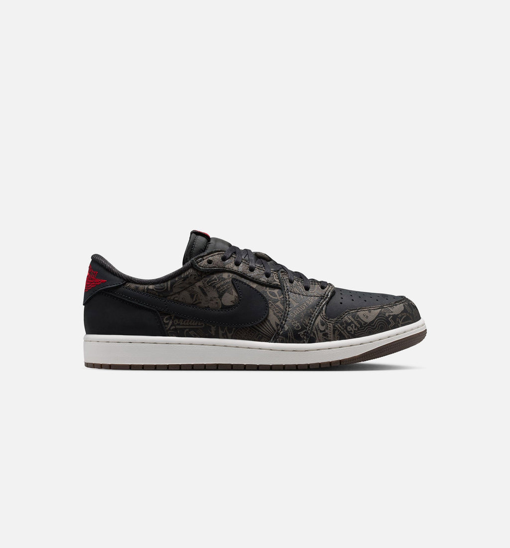 Air Jordan 1 Retro Low OG Laser Men's Sneakers - Black / Varsity Red