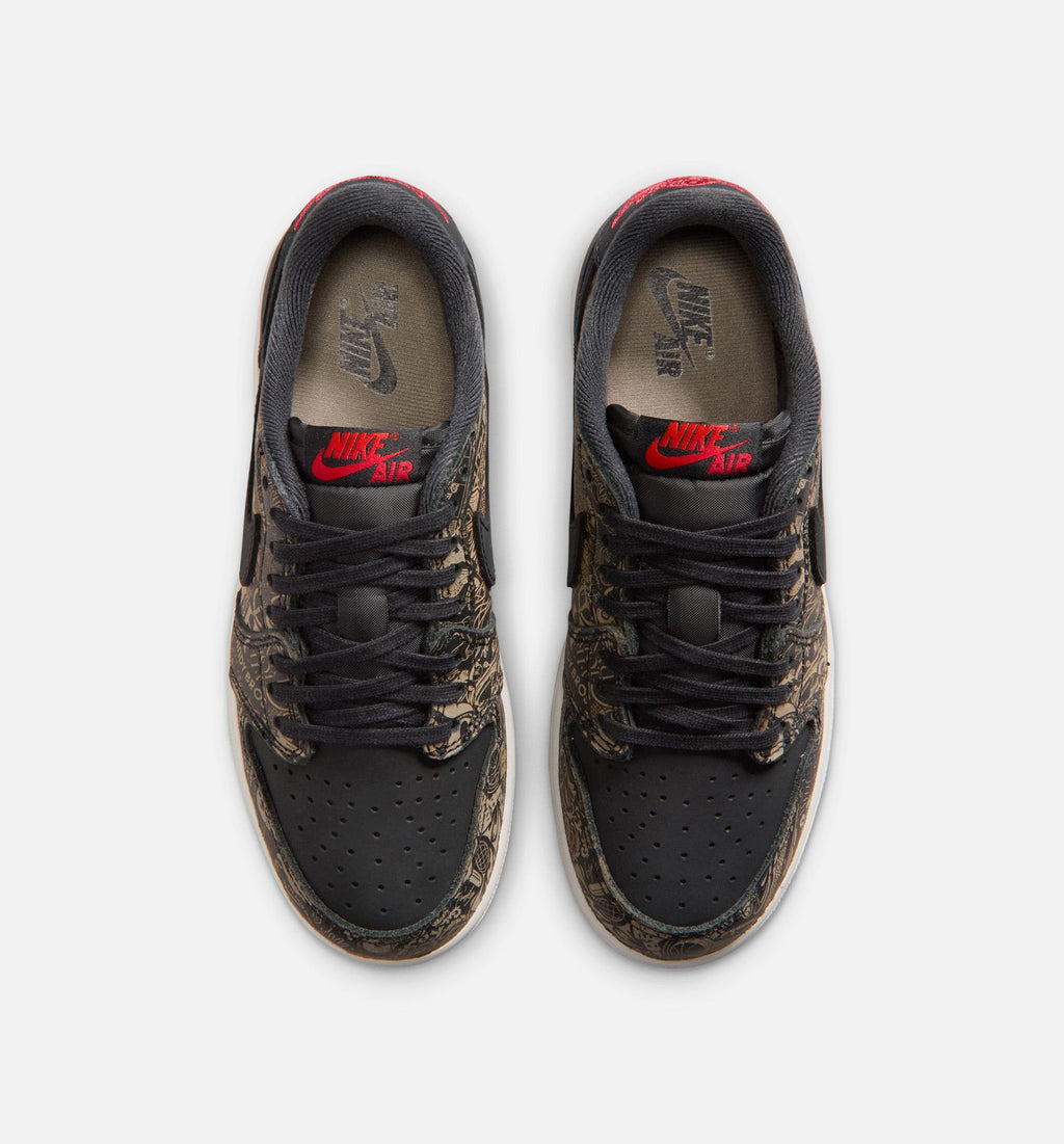 Air Jordan 1 Retro Low OG Laser Grade School Sneakers - Black / Varsity Red