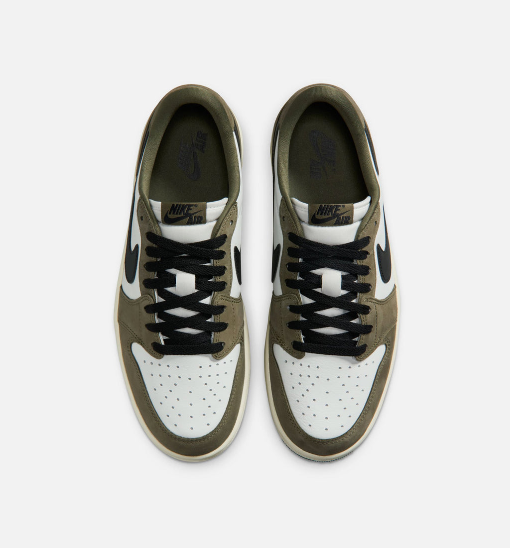 Air Jordan 1 Low OG Men's Sneakers - Medium Olive / Summit White