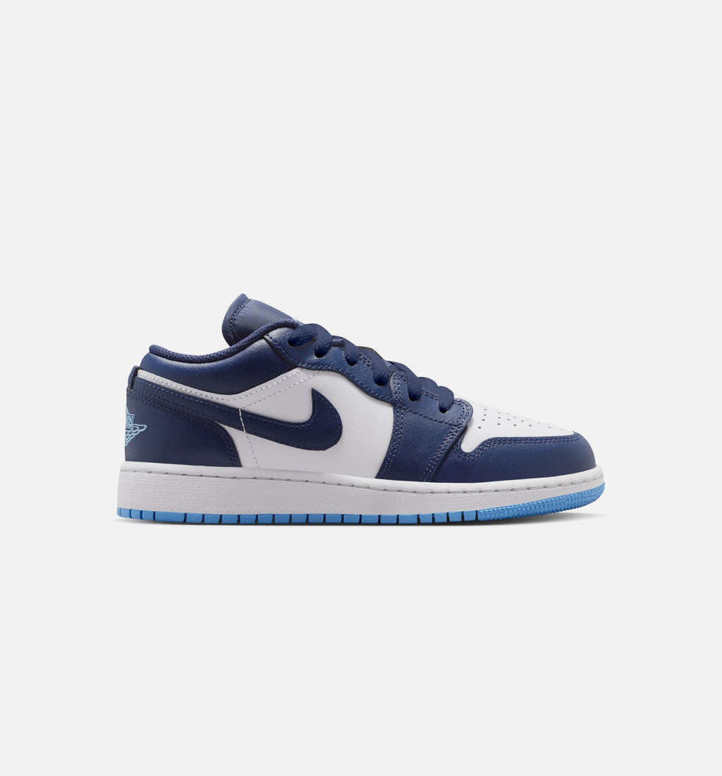 Air Jordan 1 Low Grade School Sneakers - Midnight Navy / University Blue / White