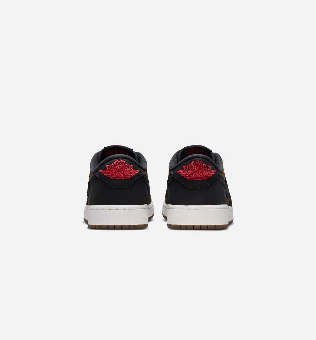 Air Jordan 1 Retro Low OG Laser Grade School Sneakers - Black / Varsity Red