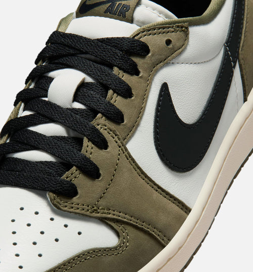 Air Jordan 1 Low OG Men's Sneakers - Medium Olive / Summit White