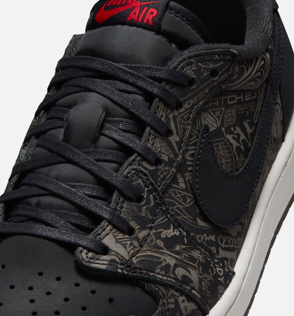 Air Jordan 1 Retro Low OG Laser Men's Sneakers - Black / Varsity Red